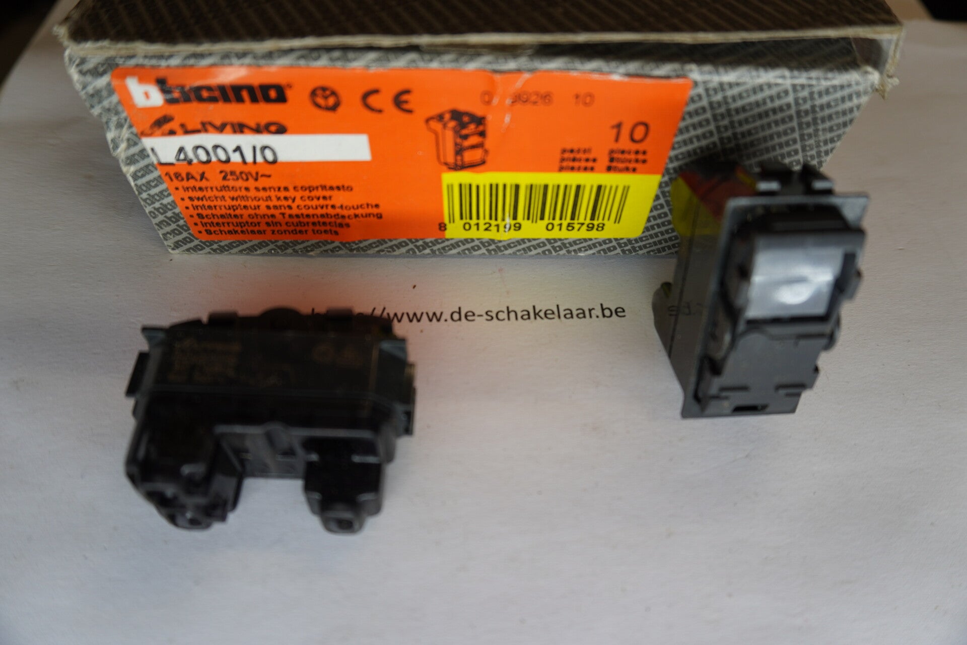 Btcino living L4001/0 enkelpolige schakelaar zonder toets