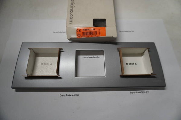Bticino light N4802/3AL Afdekplaat 3x2 elementen aluminium