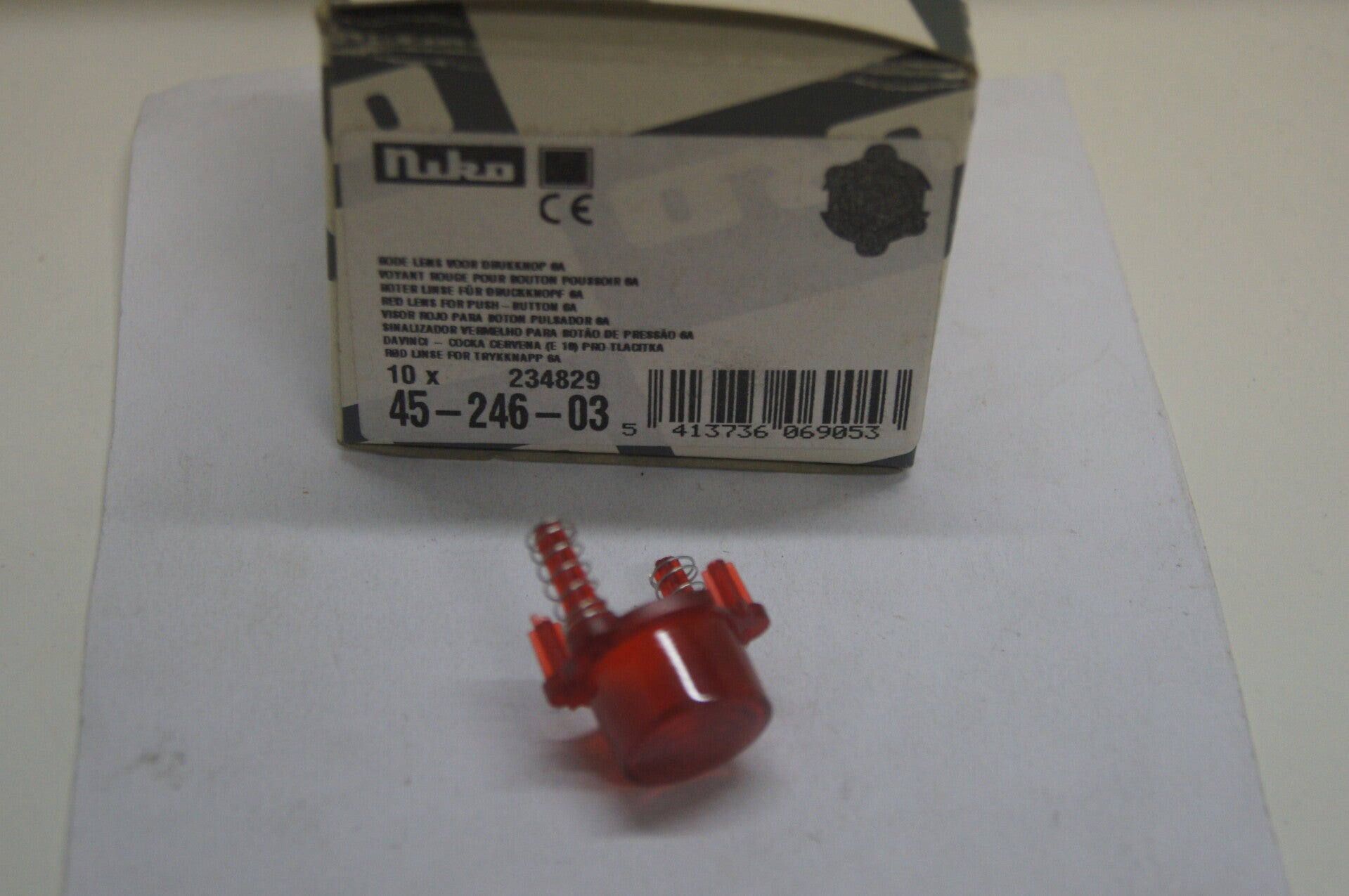 Niko 45-246-03 dav rode lens voor drukknop