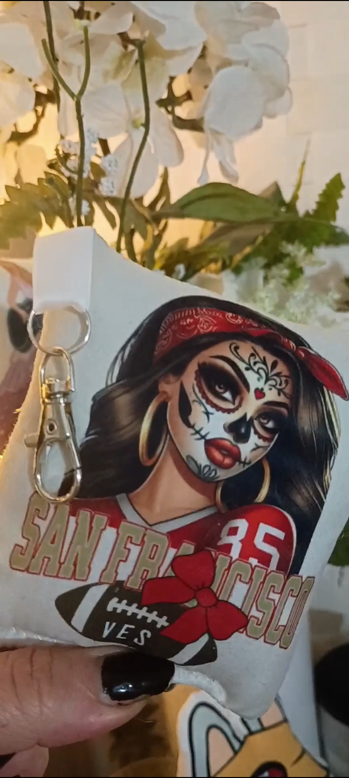 Niners Girl VES Pillow Style Keychain or Charm
