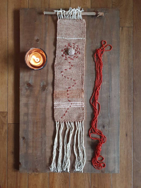 Altar tapestry 'The footsteps of our Ancestors'.