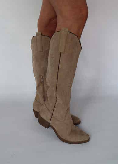 Cowboylaarzen light brown hoog