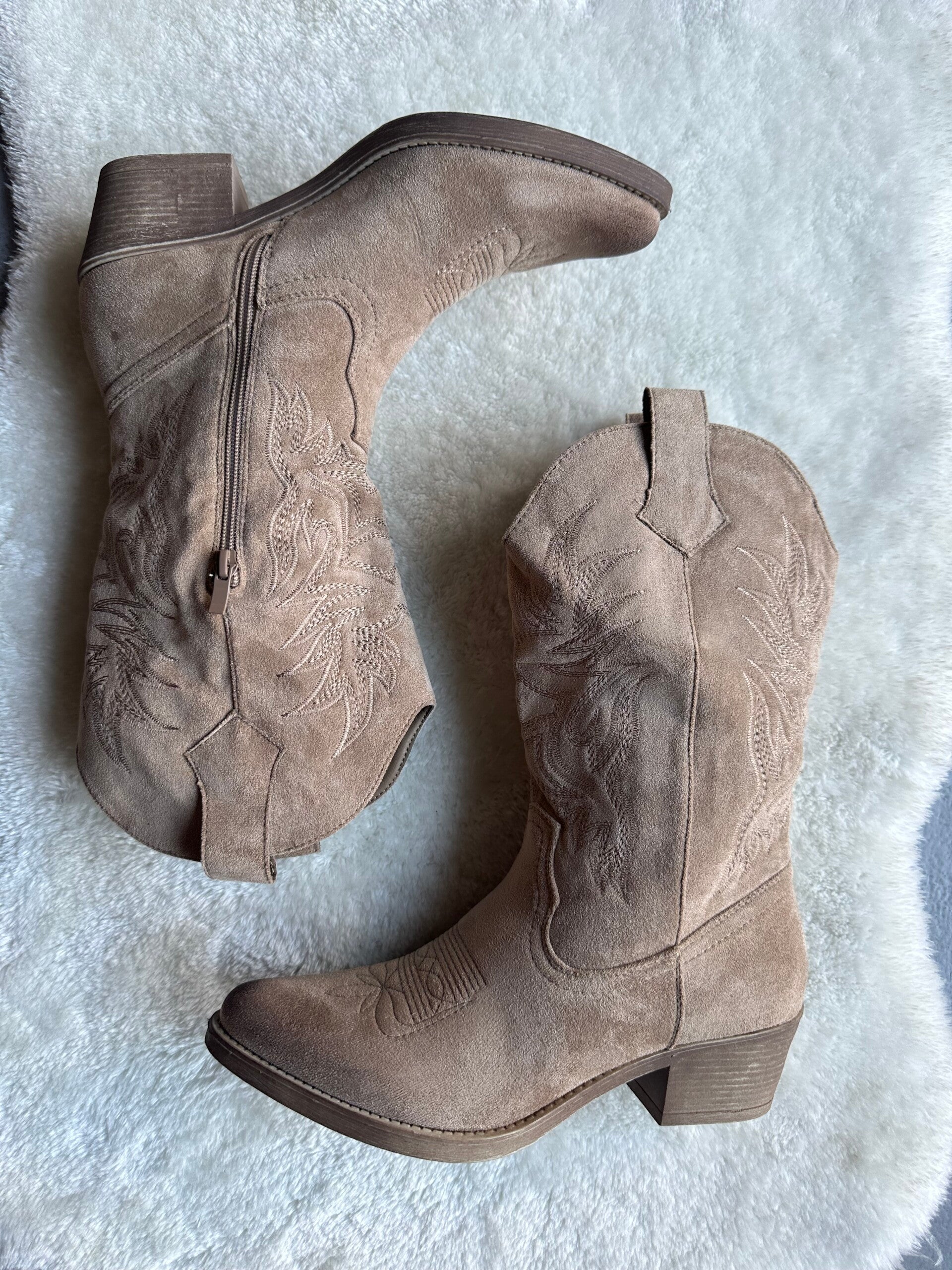 Cowboylaarzen light brown stiksel