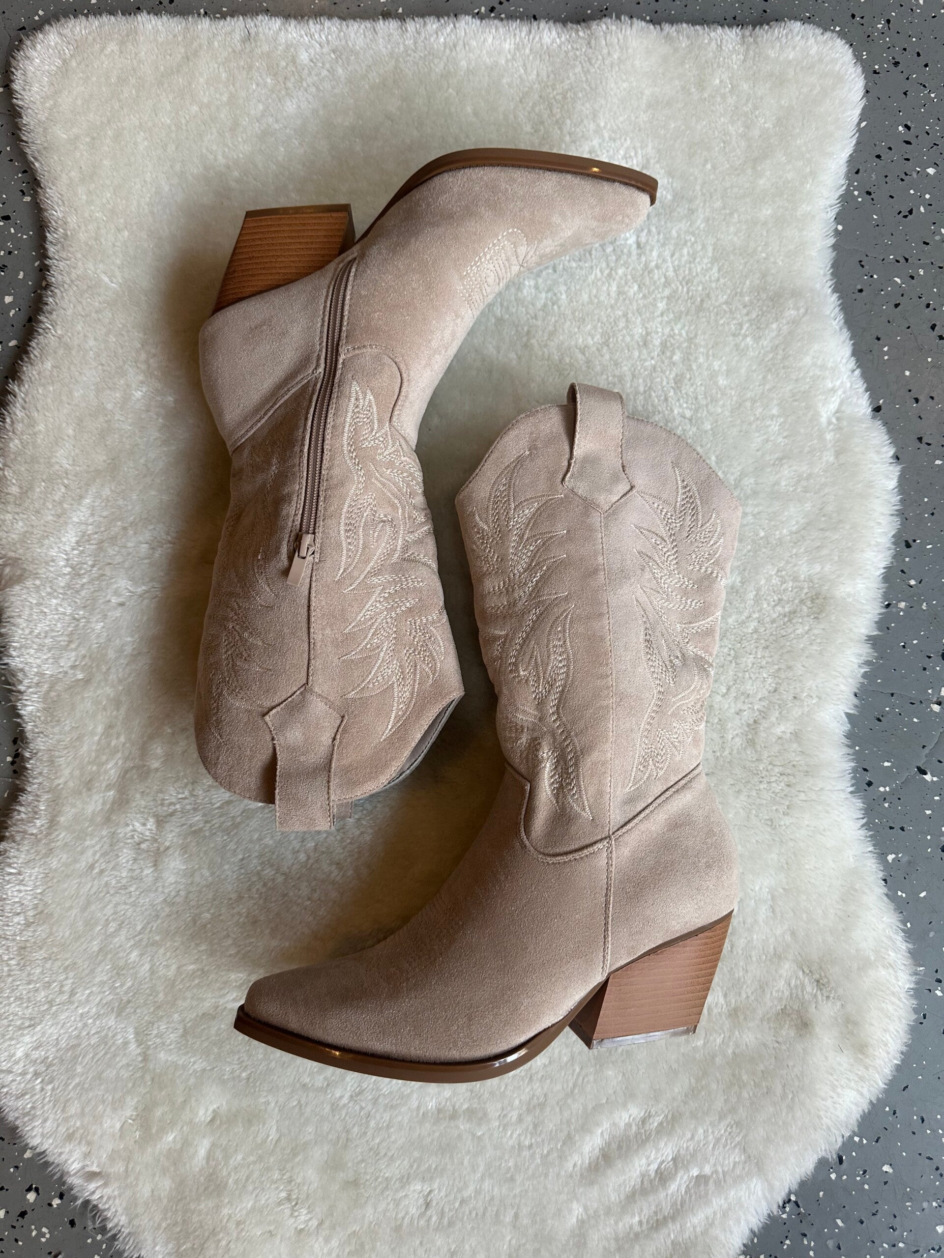 Cowboylaarzen beige opdruk