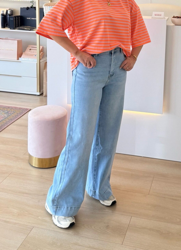 wide leg jeans light wash