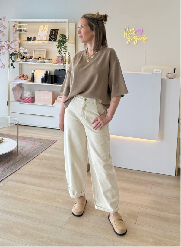 Balloon jeans Nell, lichtbeige
