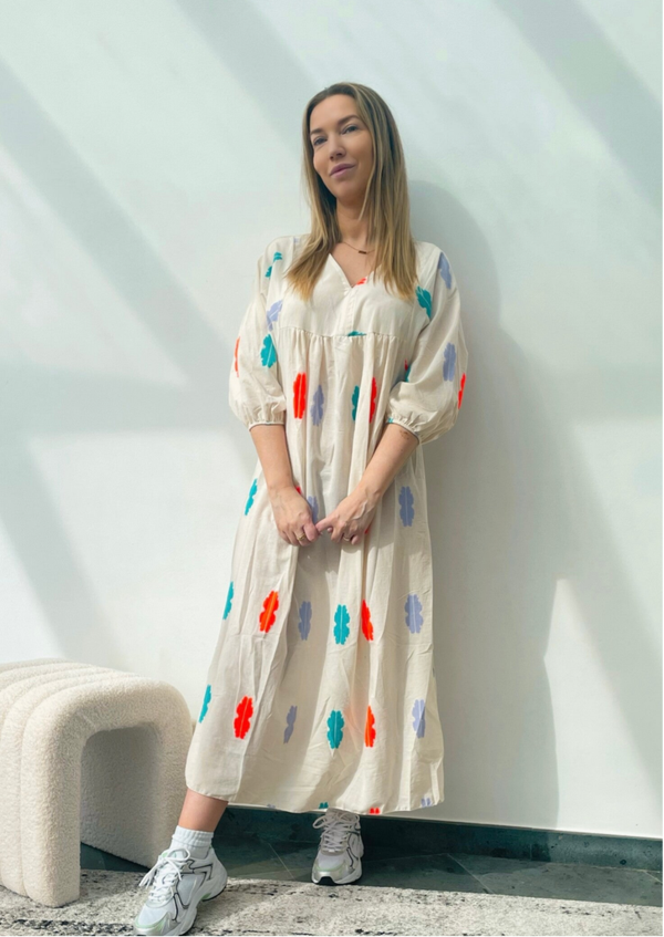 Boho jurk neon veren