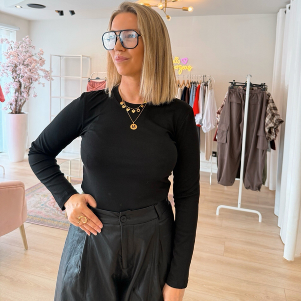 Classic stretch longsleeve zwart