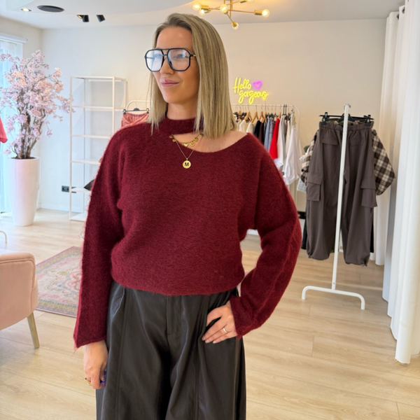 Mila soft knit burgundy