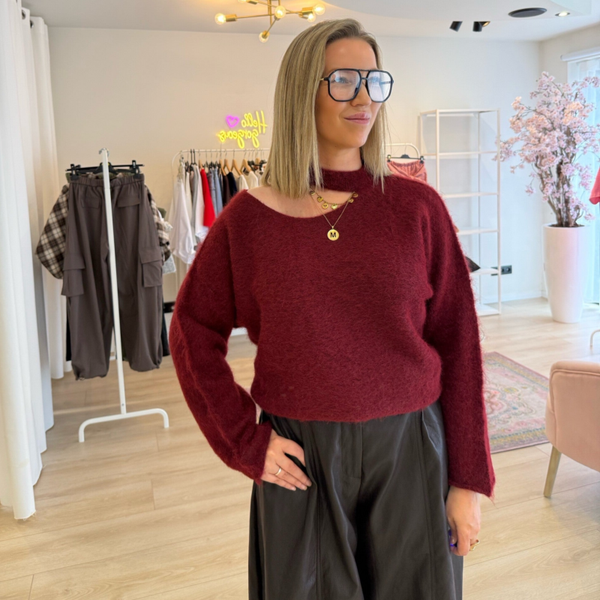 Mila soft knit burgundy