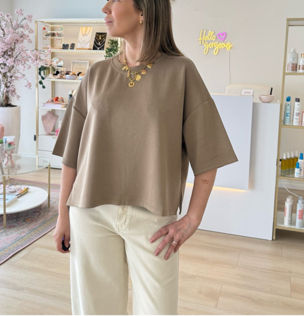 Luxe Tee Jill, taupe, TU
