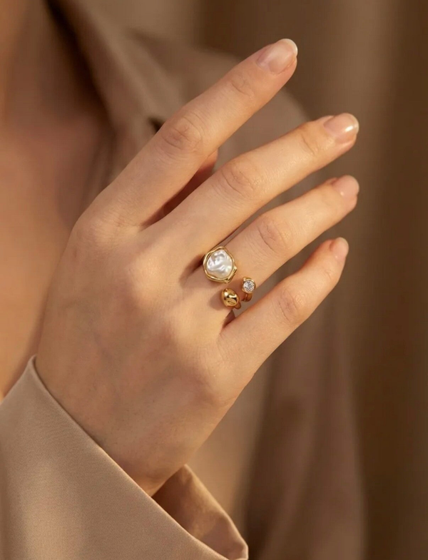 Ring rvs goud 5