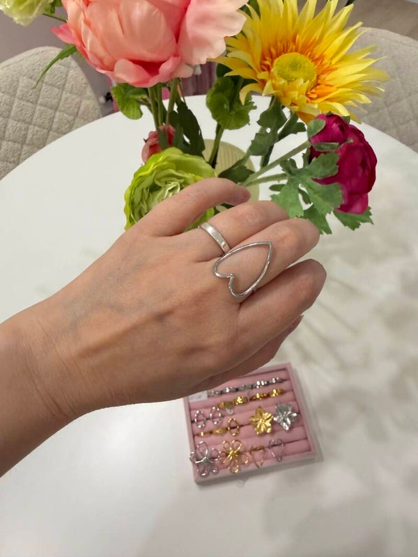 ring hart zilverkleur