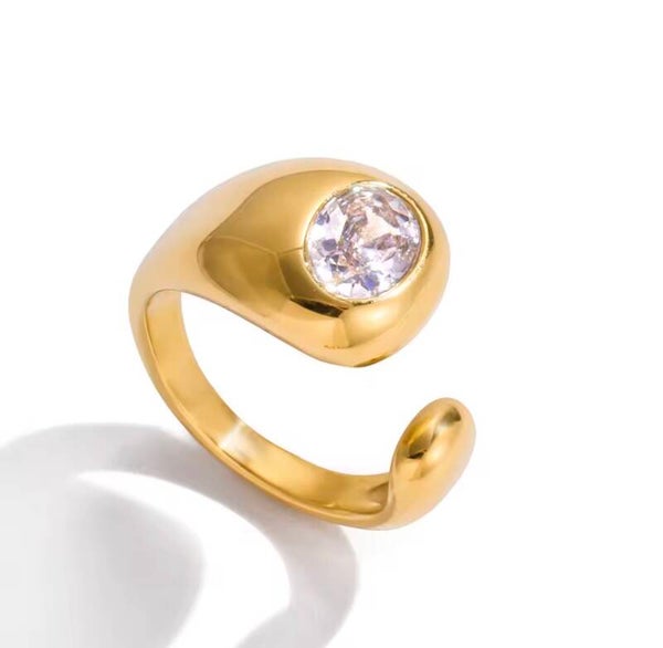 Ring goud rvs 8