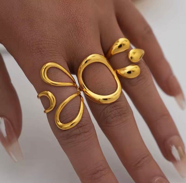 Ring ovaal goud rvs