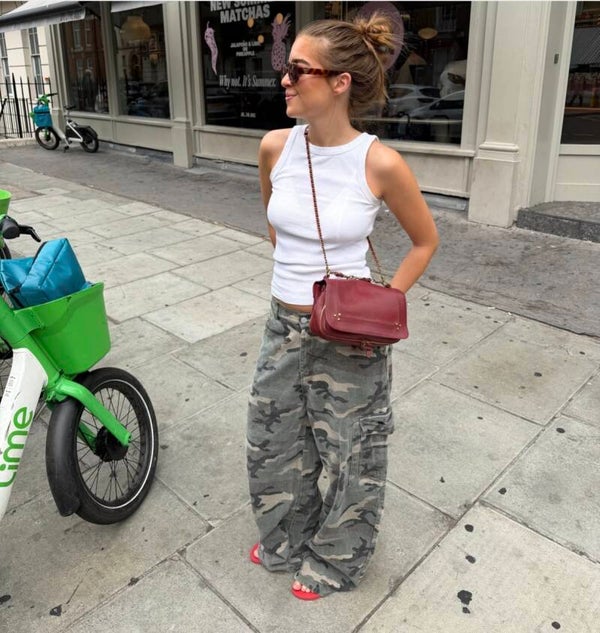 camouflage cargo denim