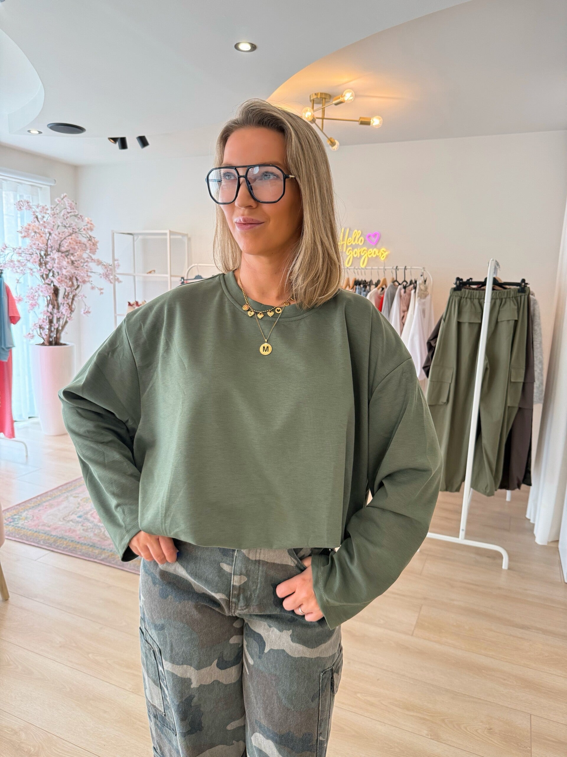 Billy sweater kaki groen