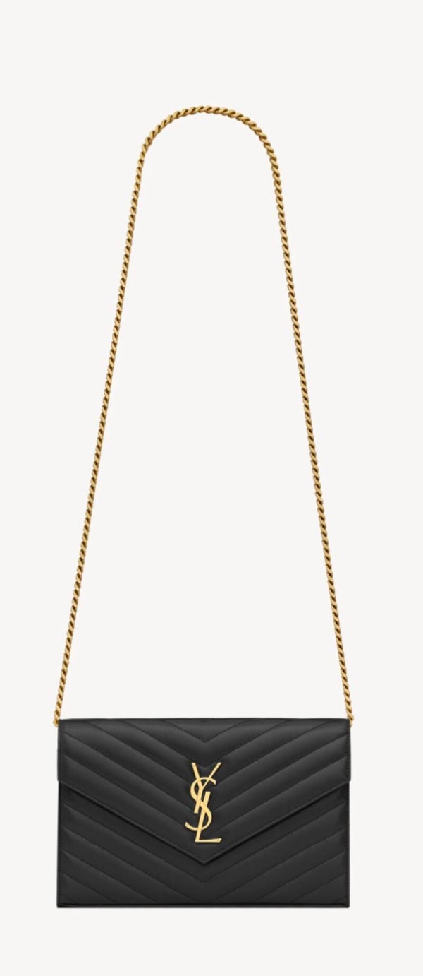 Saint Laurent Cassandra pelle nera/oro
