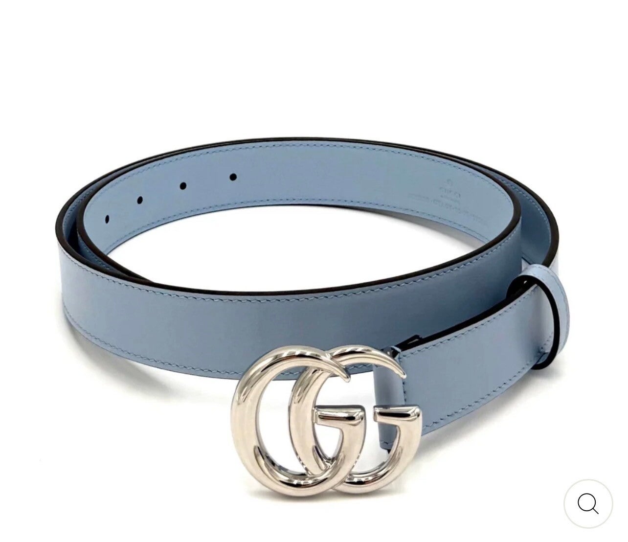 Gucci Marmont cintura sottile pelle celeste