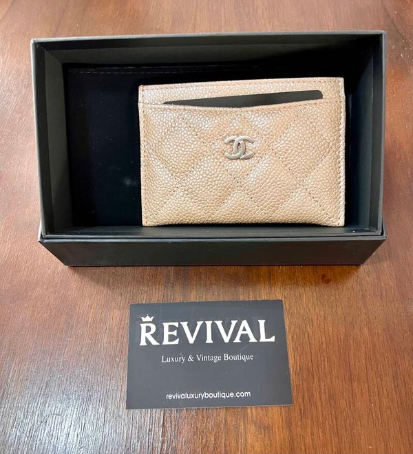 Chanel Portacarte Caviar Beige