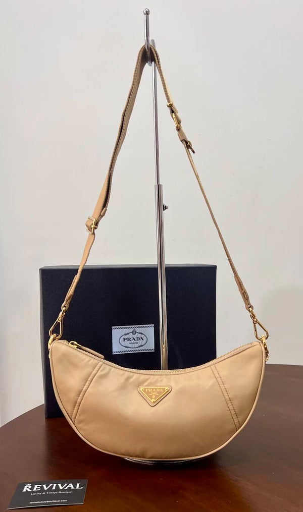 Prada Demi Lune nylon beige Nuova