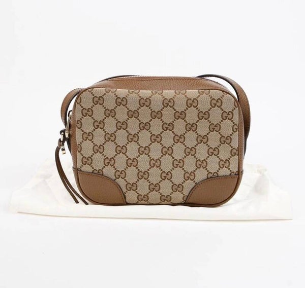 Gucci Bree borsa a tracolla tela signature pelle marr. chiaro