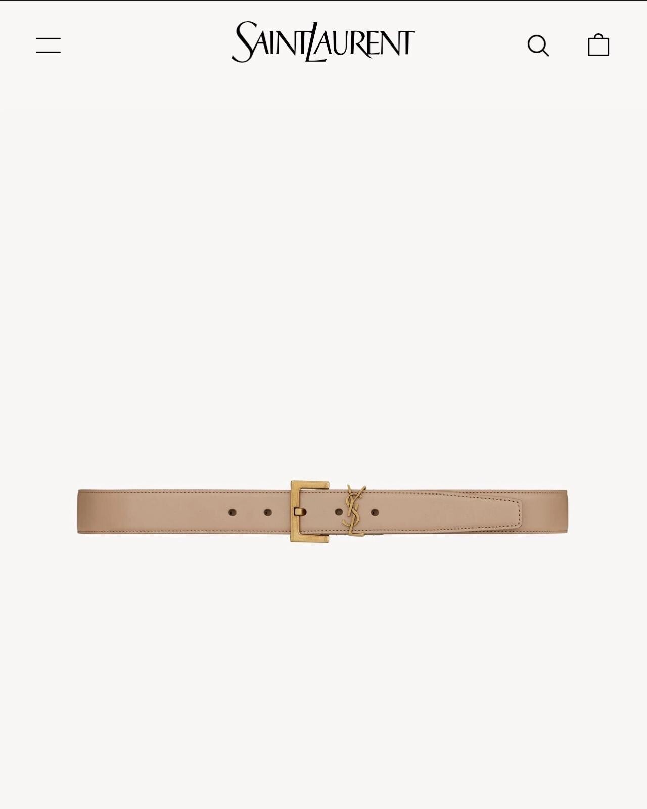 SAINT LAURENT CASSANDRE CINTURA IN PELLE BEIGE