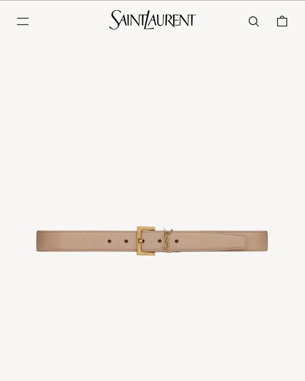 SAINT LAURENT CASSANDRE CINTURA IN PELLE BEIGE