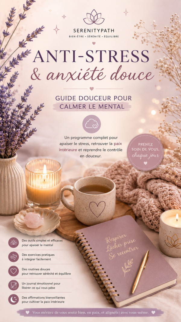 Anti-stress & anxiété douce – Guide douceur pour calmer le mental