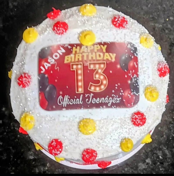 8" 2 layer cake with image