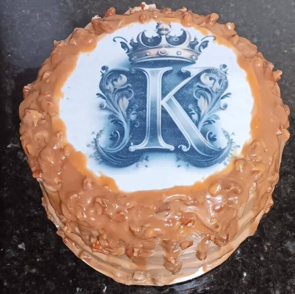 monogram carmel cake-8"
