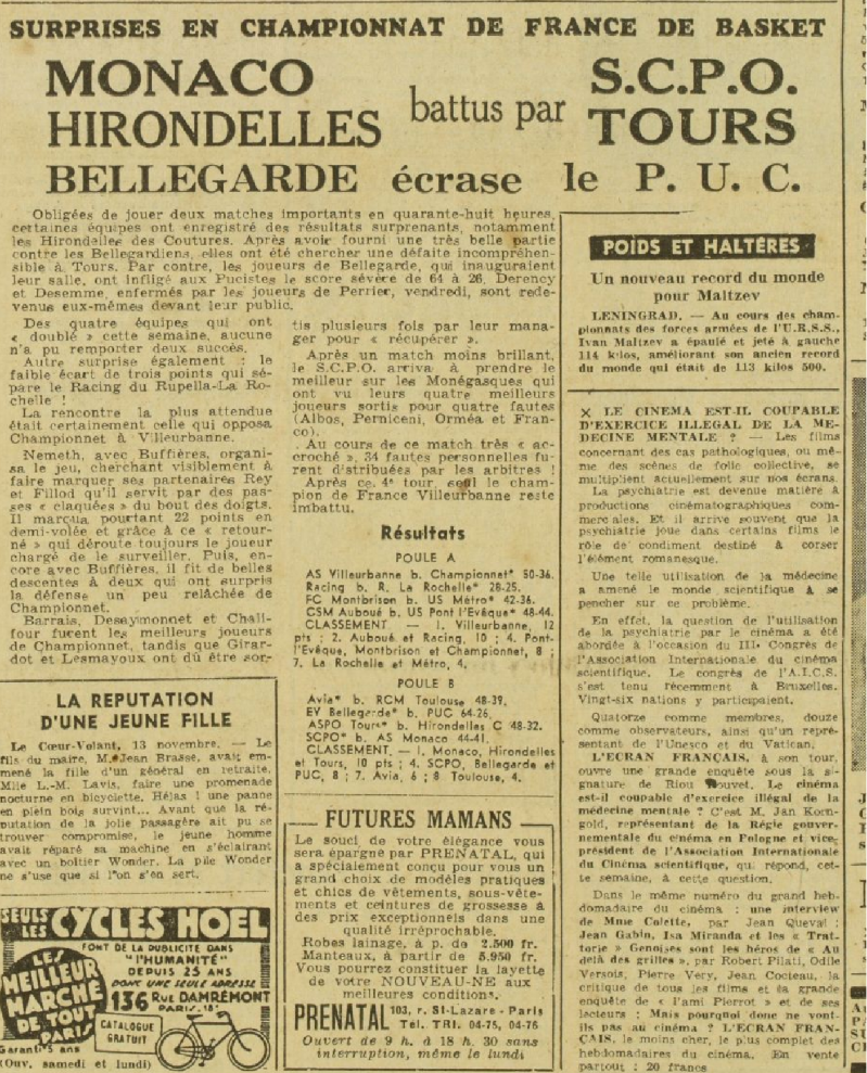 L&#039;Humanité 14 novembre 1949