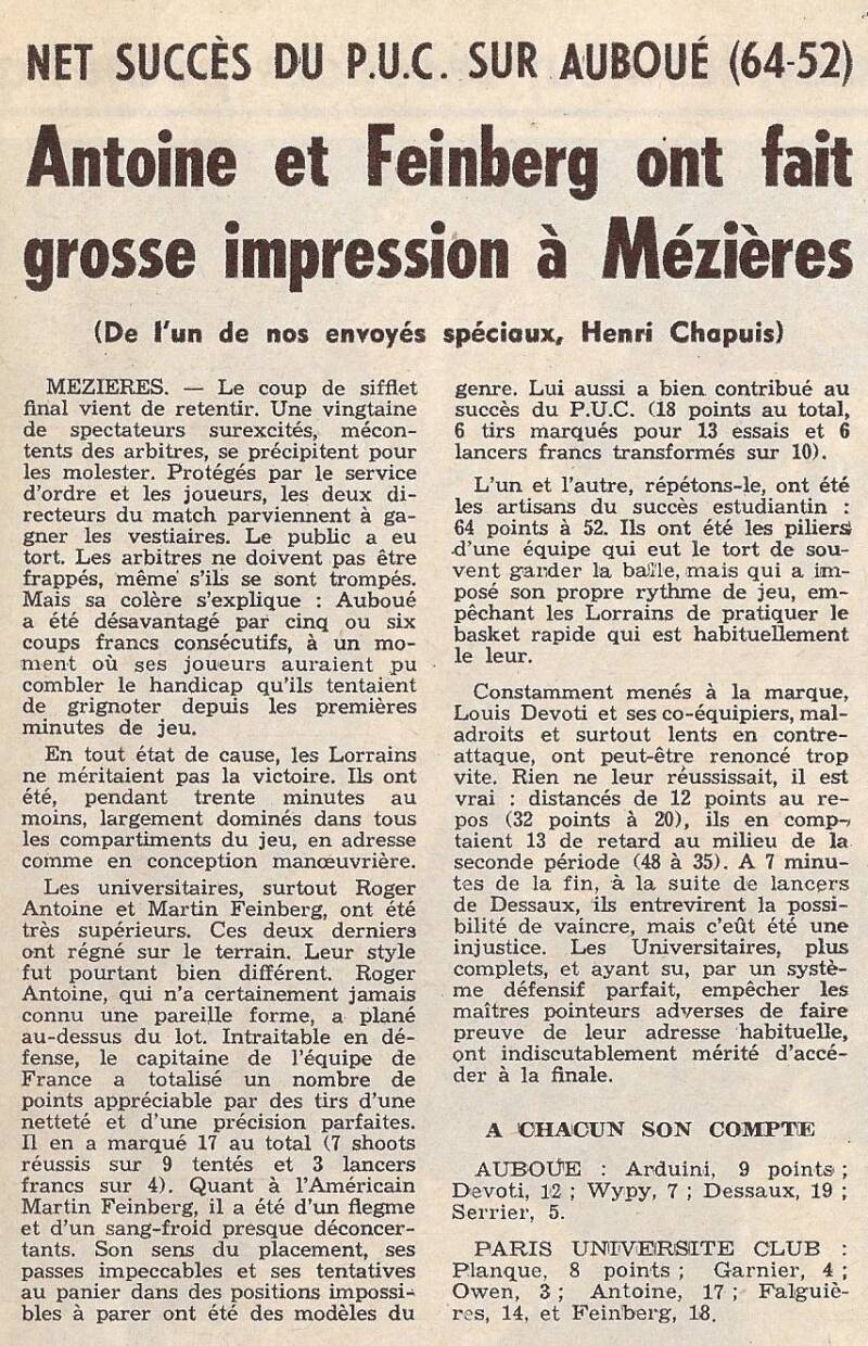 Miroir des Sports 11 mars 1957