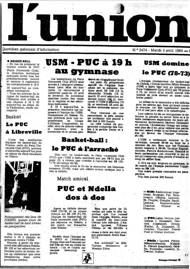 L&#039;Union avril 1984