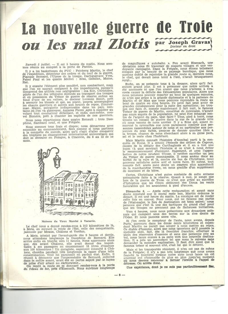 Article Aimé Gravas septembre 1958