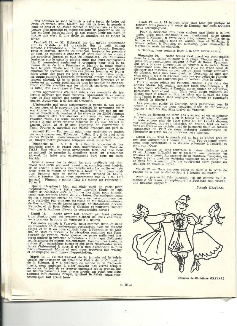 Article Aimé Gravas septembre 1958