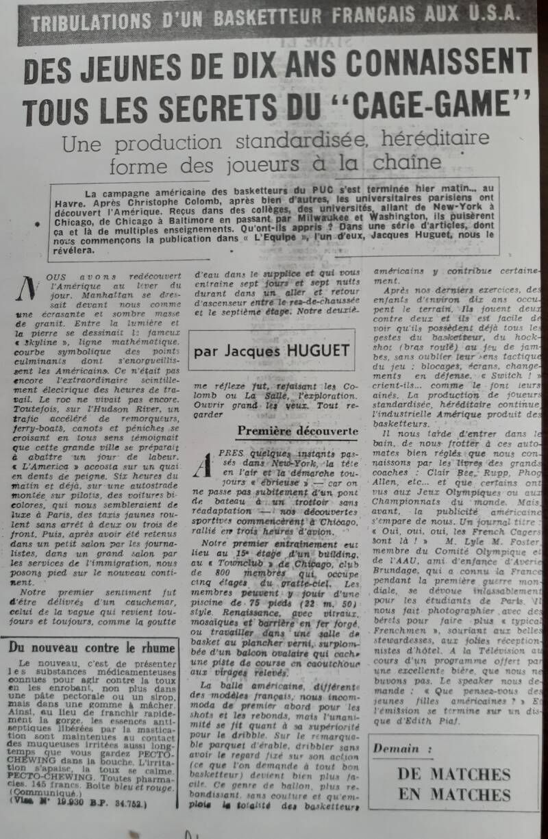 L&#039;Equipe 17 janvier 1956