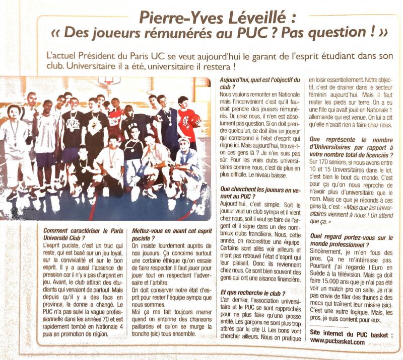 Article revue FFBB octobre 2003