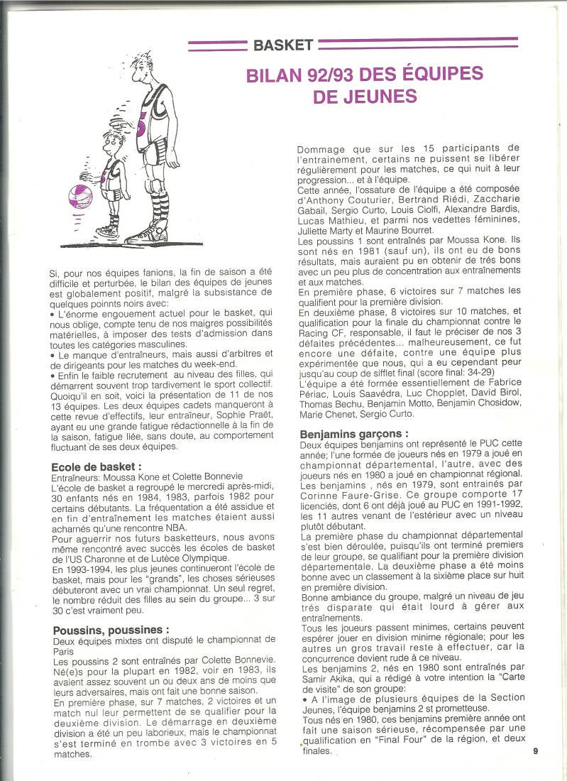 Bilan Jeunes 92-93