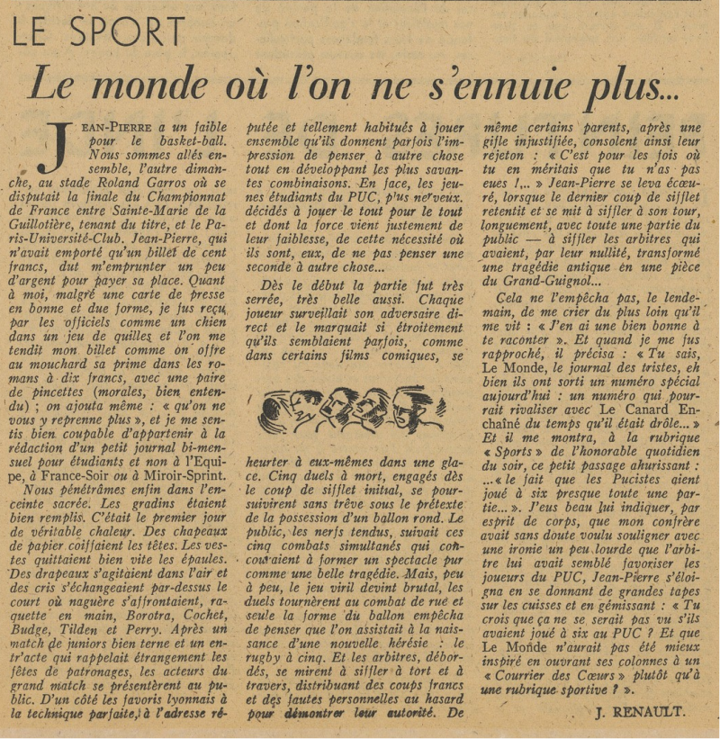 Article revue étudiante  avril 1947