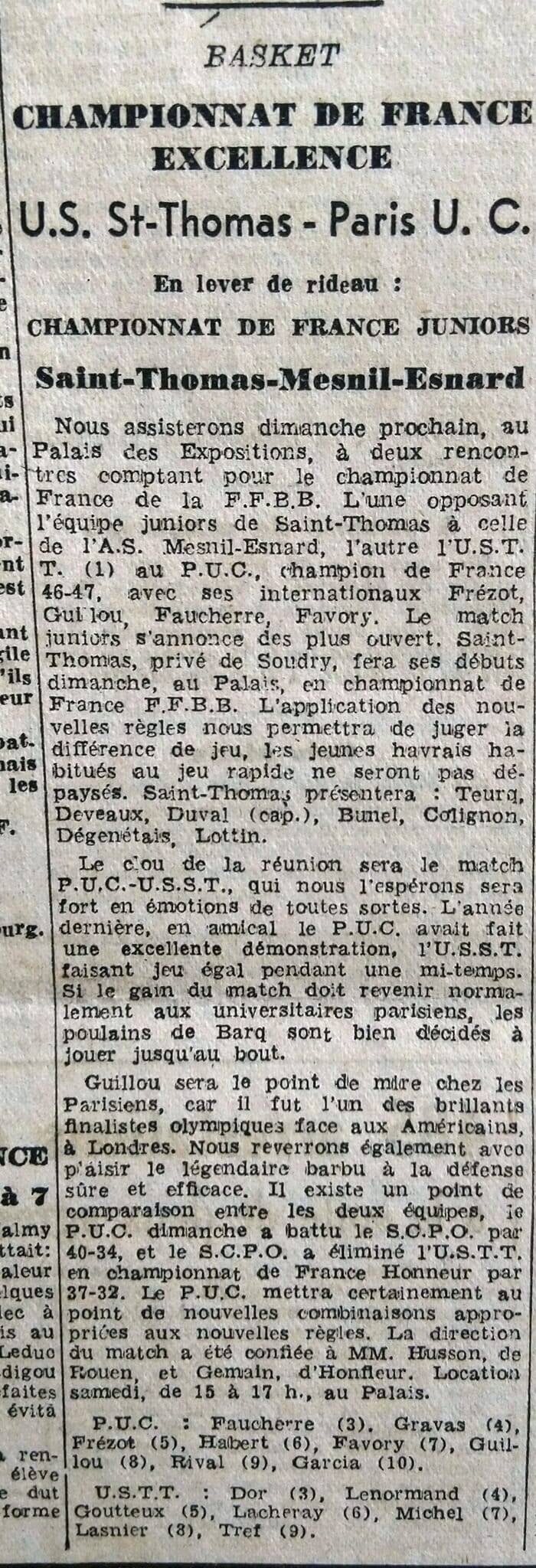 Le Havre PUC octobre 1948