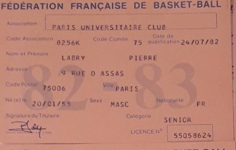 Licence Pierre Labry 82-83