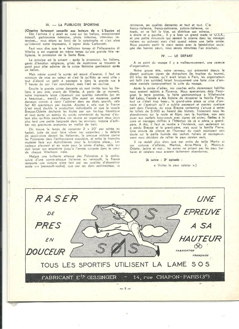 Article Coco Bonnevie septembre 1958