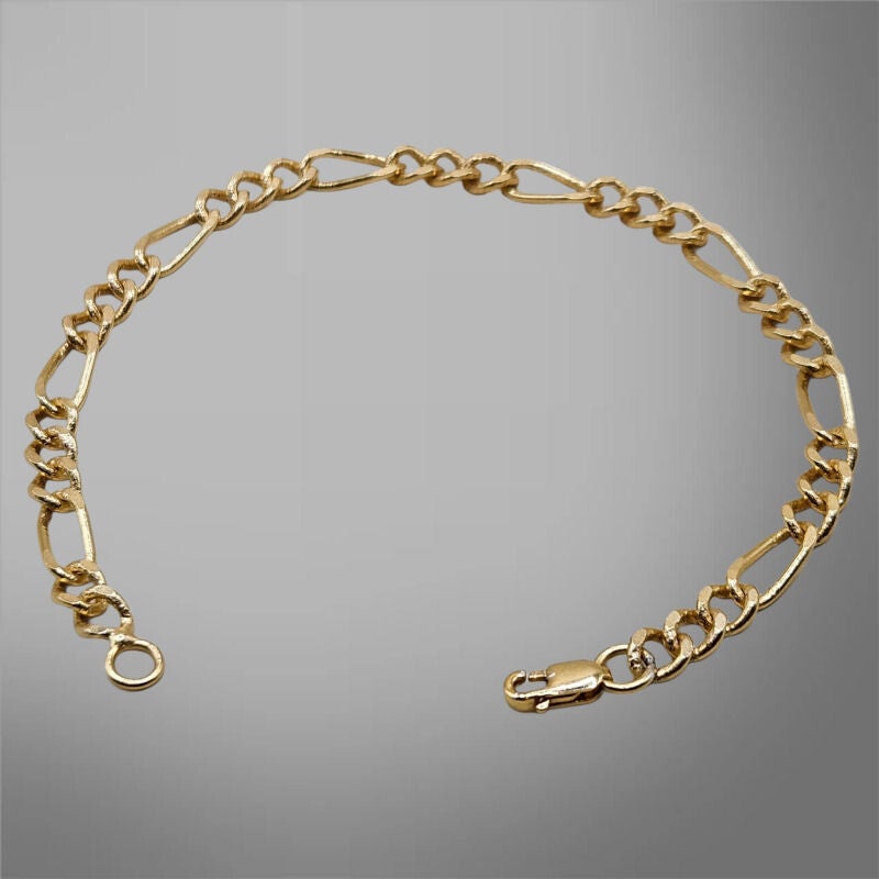 Bedelarmband Figaro IN – 18K goud vermeil