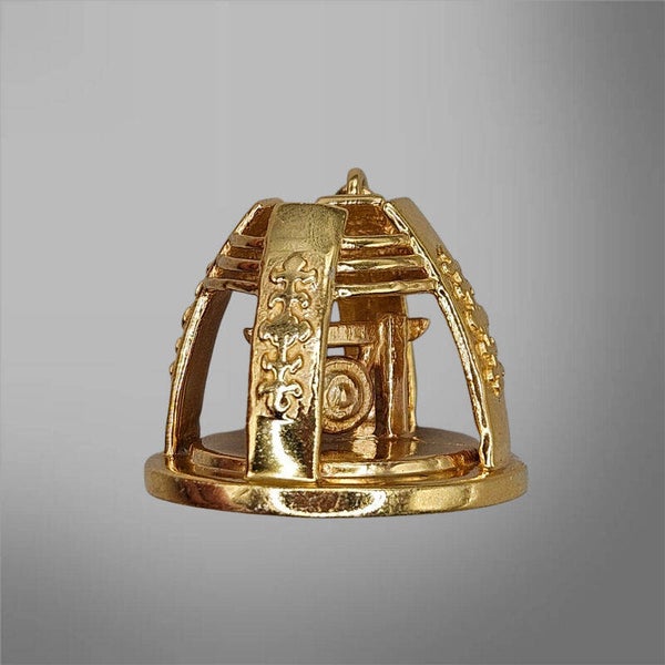 Kettingbedel Gong Perdamaian Dunia – 18K goud vermeil