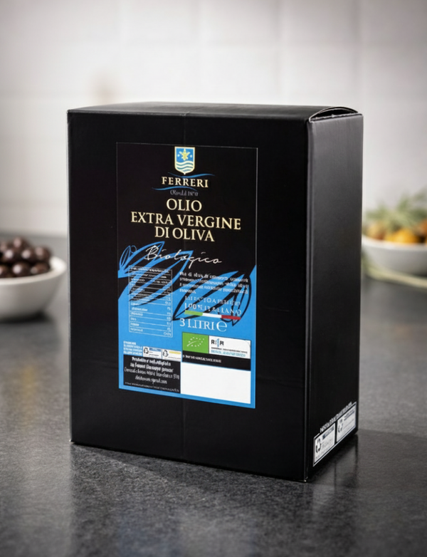 Olio Extravergine d'Oliva Biologico Bag in Box 3 Litri | Oleificio Ferreri