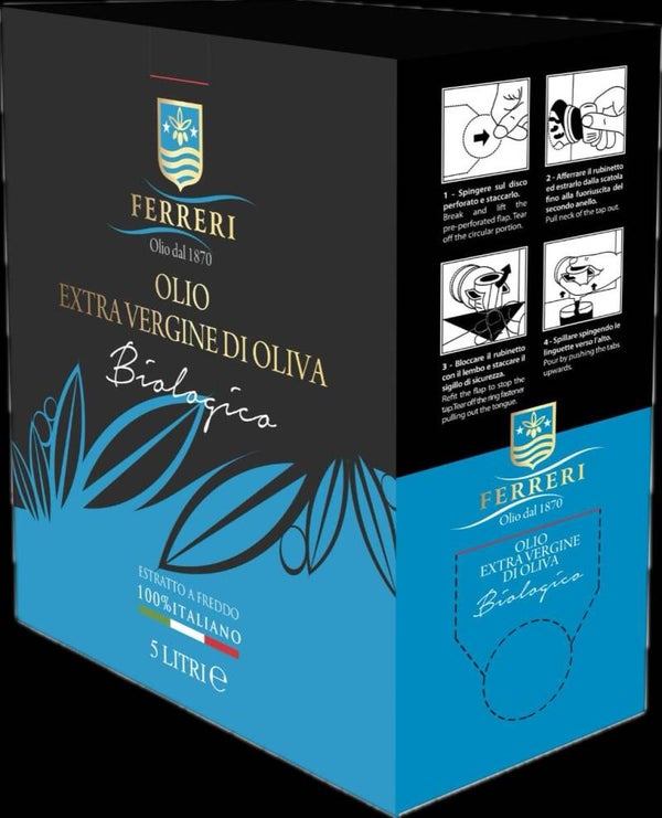 Olio Extravergine d'Oliva Biologico Bag in Box 5 Litri | Oleificio Ferreri