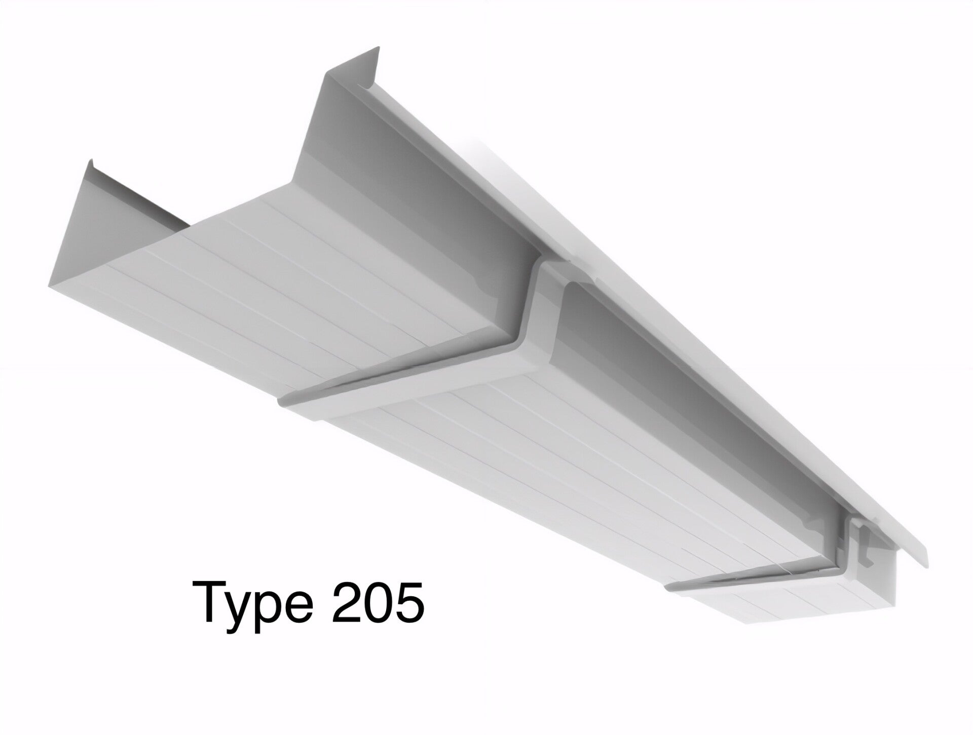 Aluminium dakgoot type 205 