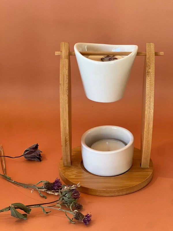 Brûle parfum fondants parfumés-En bambou et céramique-Huiles essentielles