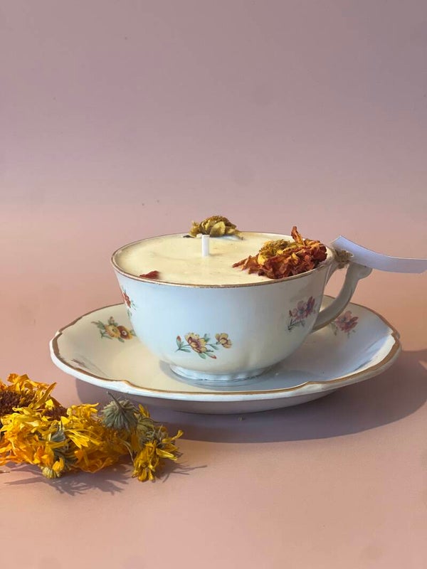 Bougie tasse vintage Parfum patchouli